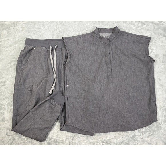 Figs Pants - Figs Scrub Set Women's Small Gray Rafaela Top, Zamora Joggers Scrubs